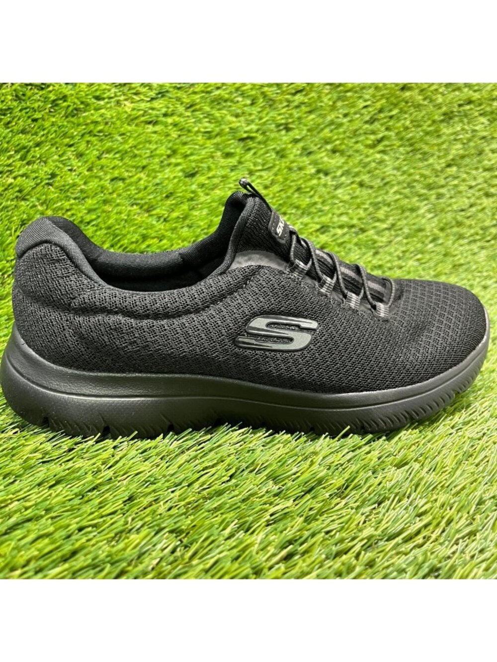 Skechers Summits Womens Size 6 Triple Black Athletic Running Shoes Sneakers
